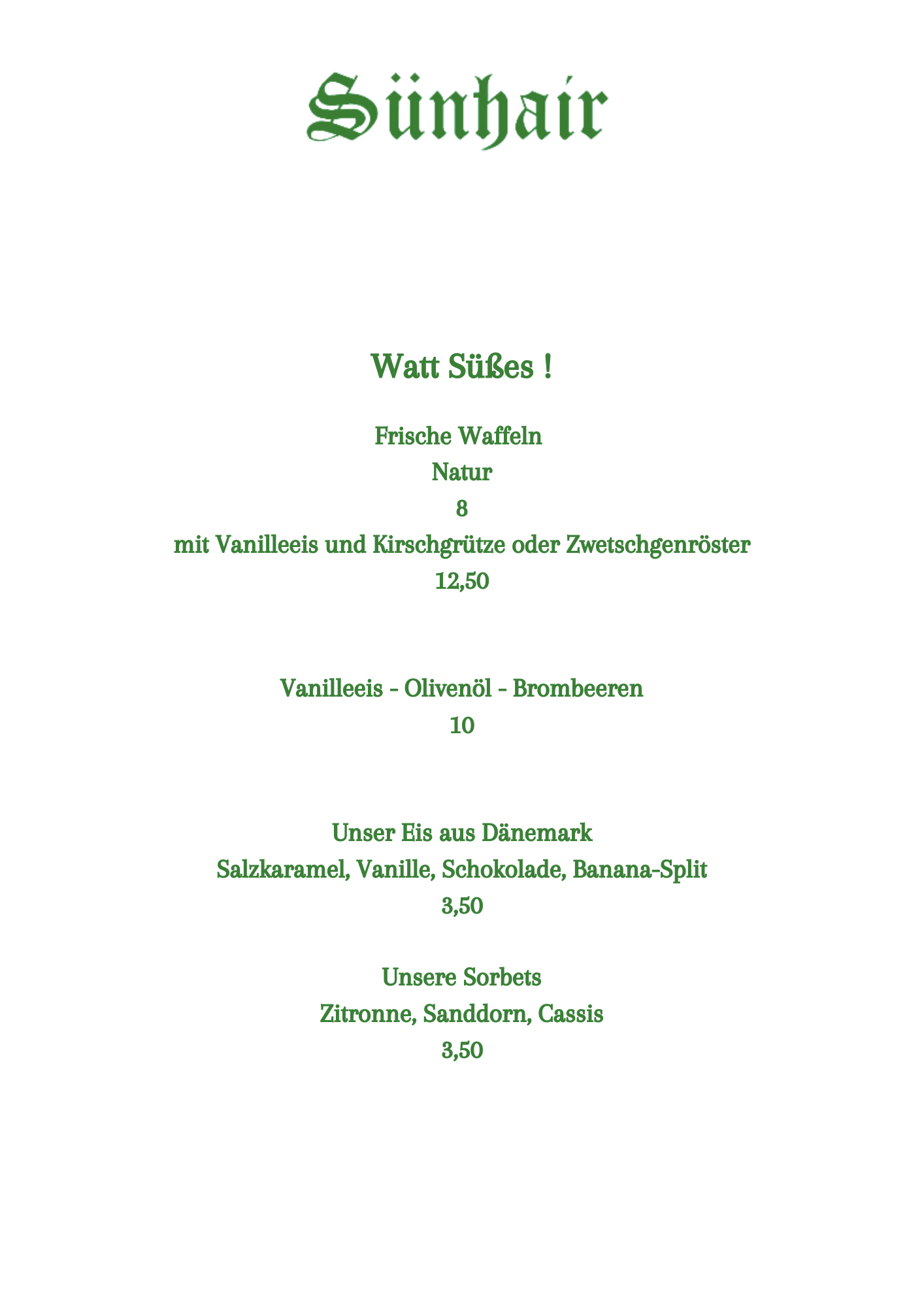 Sünhair Keitum - Frühlingskarte - Dessert